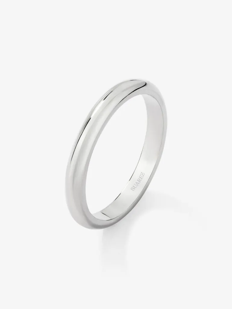 Alianza de boda de oro blanco de 18K