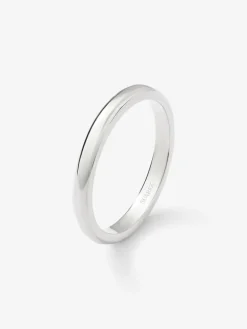 Alianza de boda de oro blanco de 18K