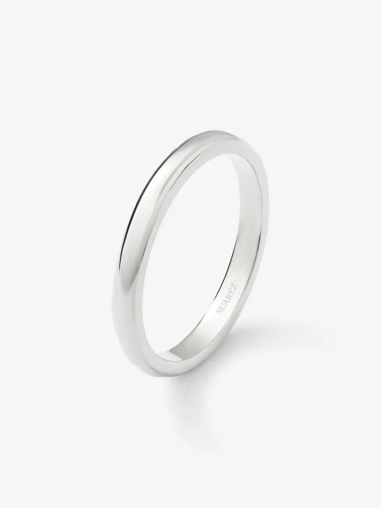 Alianza de boda de oro blanco de 18K