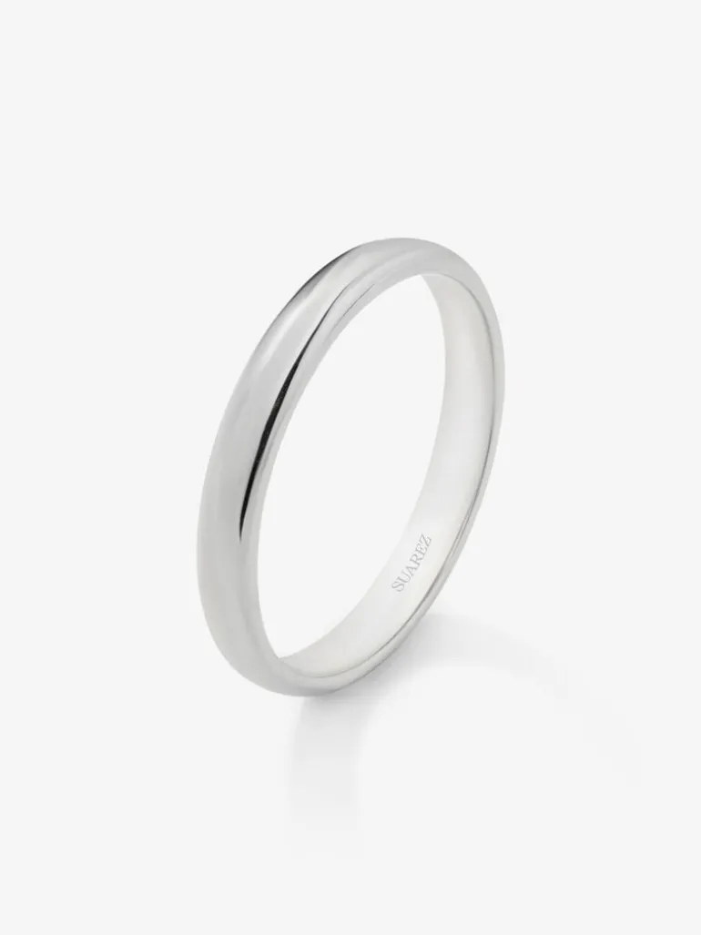 Alianza de boda de oro blanco de 18K