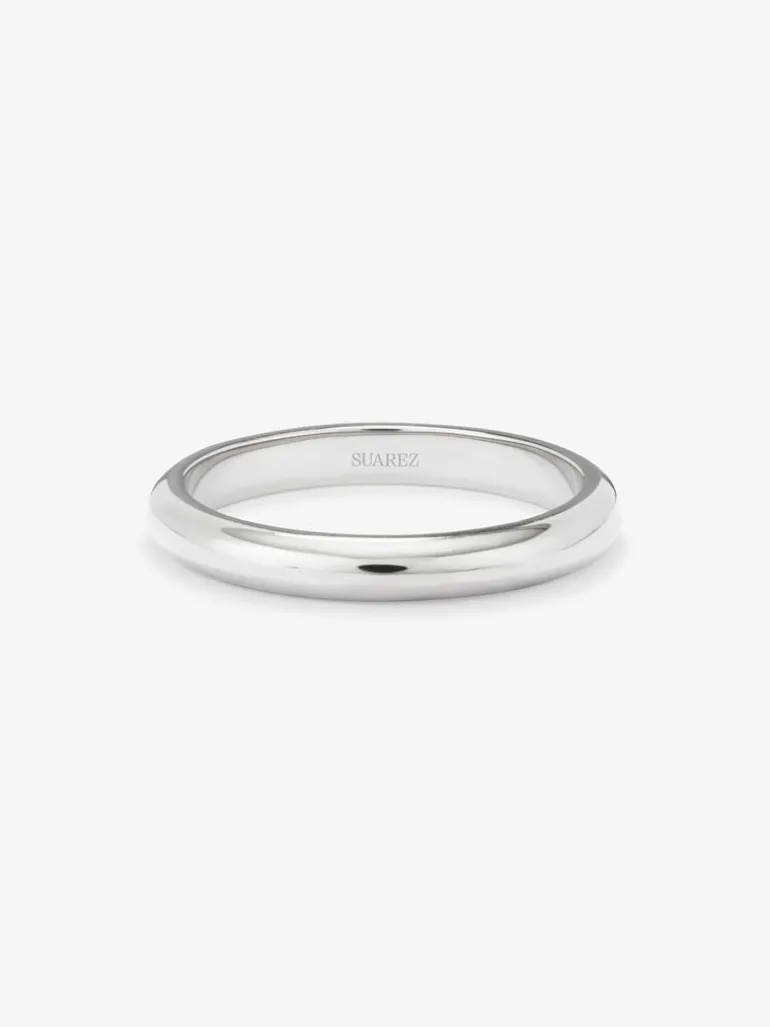 Alianza de boda de oro blanco de 18K