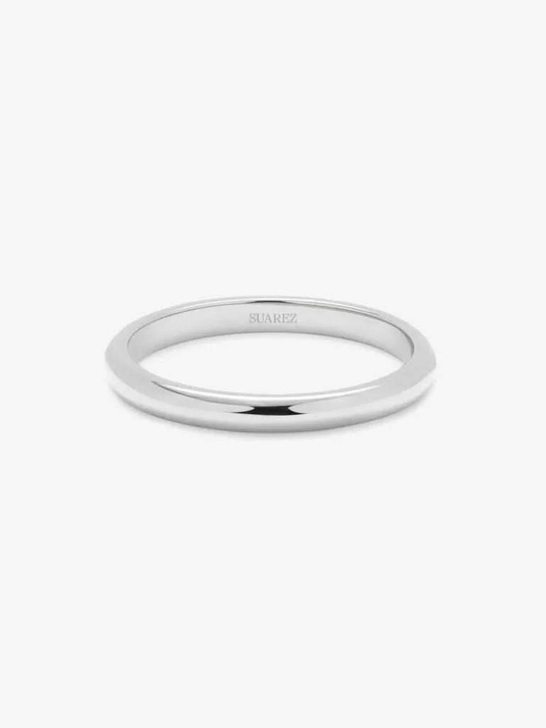Alianza de boda de oro blanco de 18K
