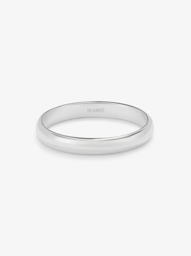 Alianza de boda de oro blanco de 18K