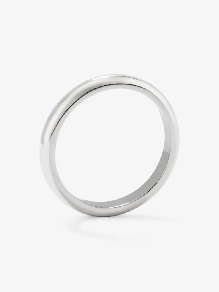 Alianza de boda de oro blanco de 18K