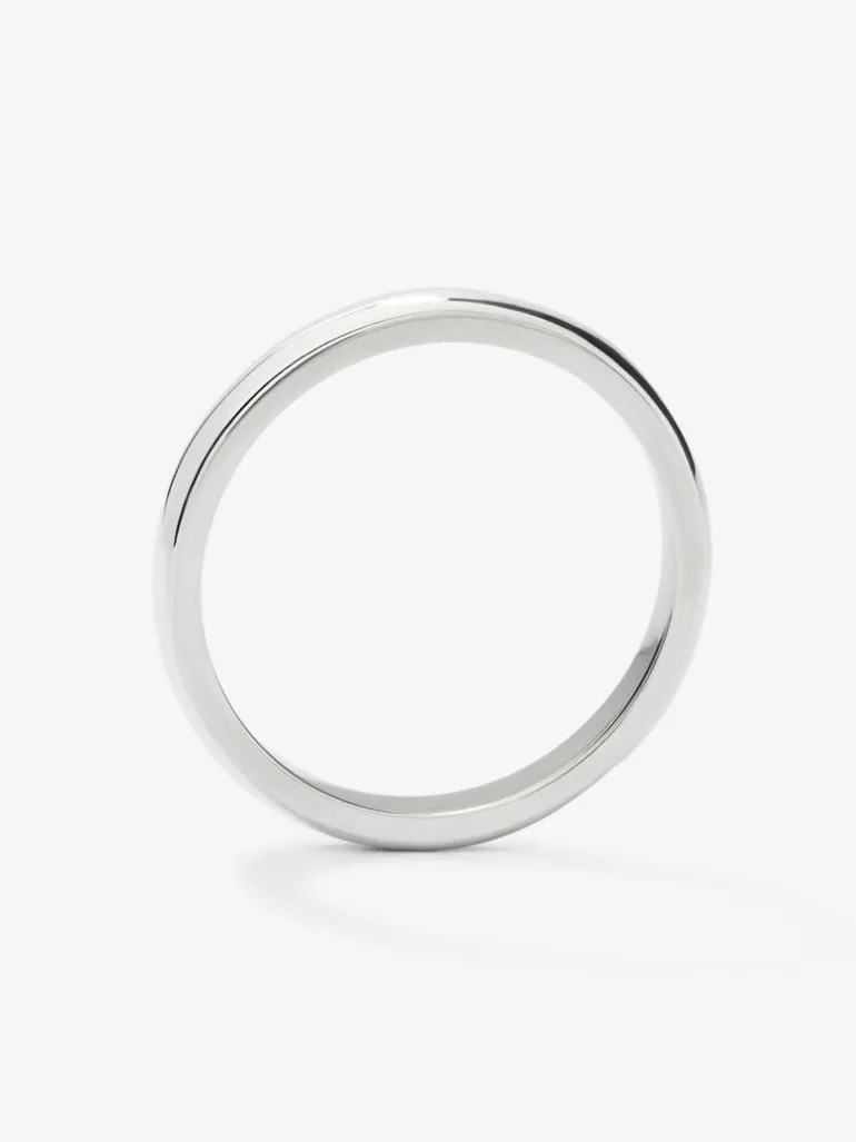 Alianza de boda de oro blanco de 18K