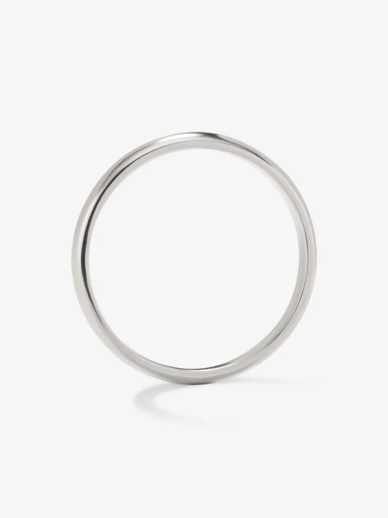 Alianza de boda de oro blanco de 18K