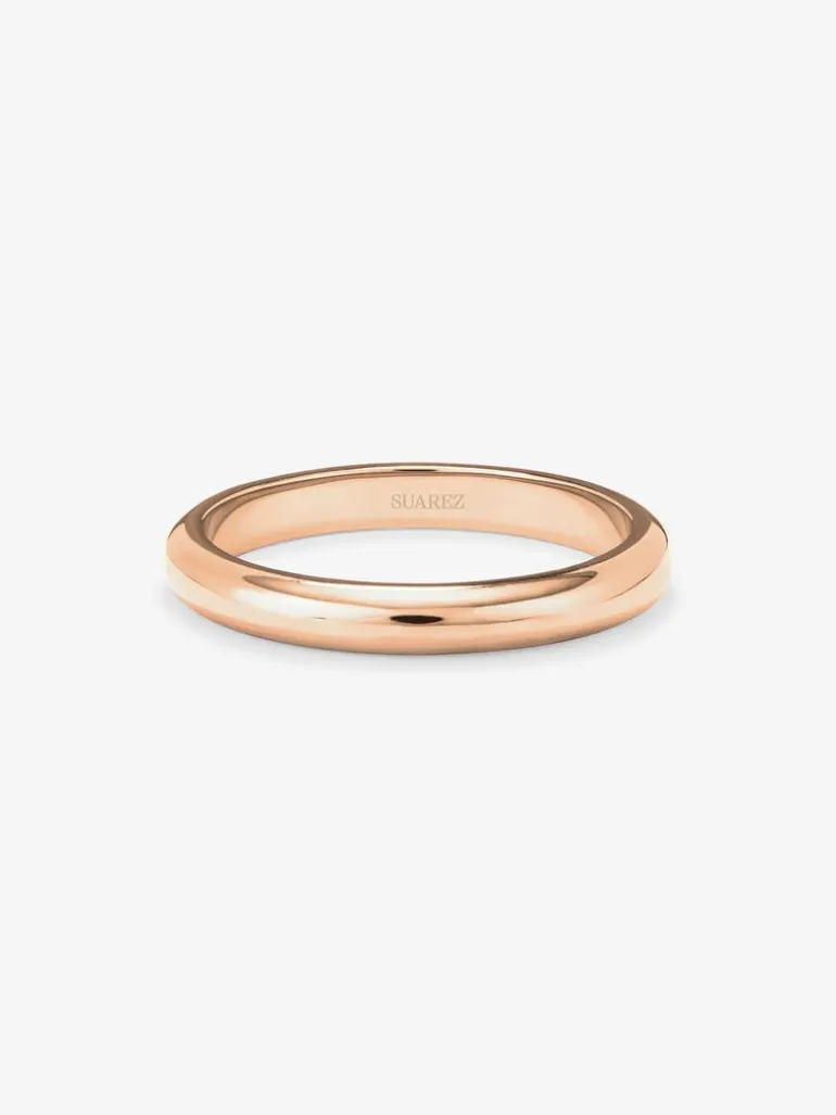 Alianza de boda de oro rosa de 18K