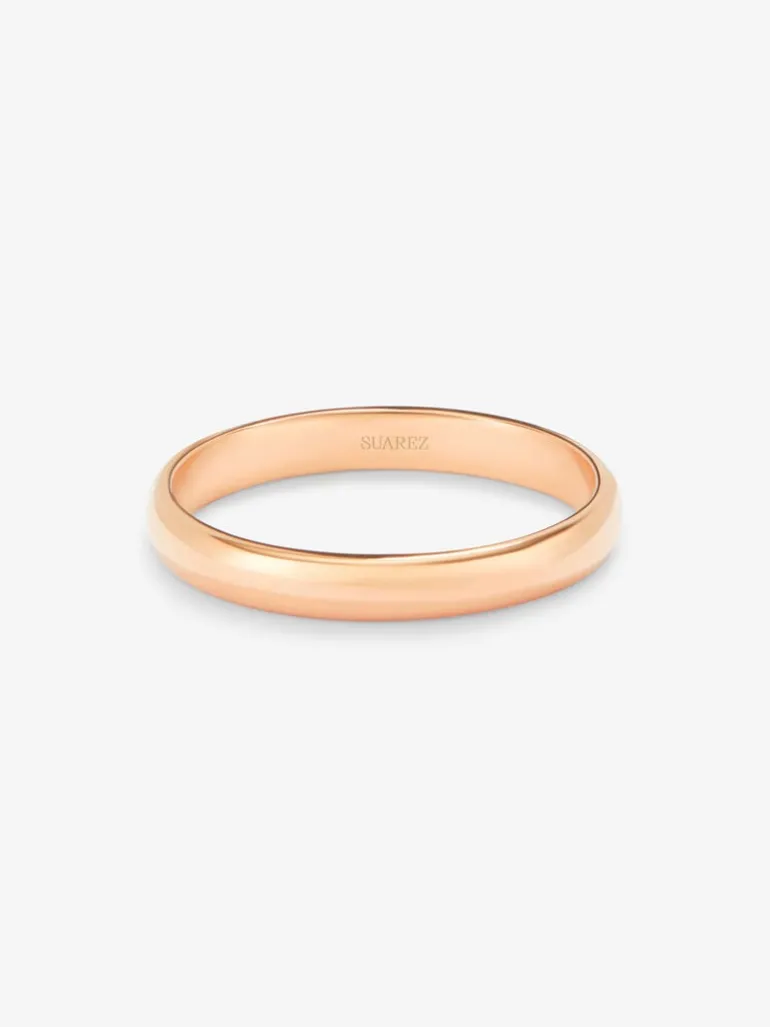 Alianza de boda de oro rosa de 18K