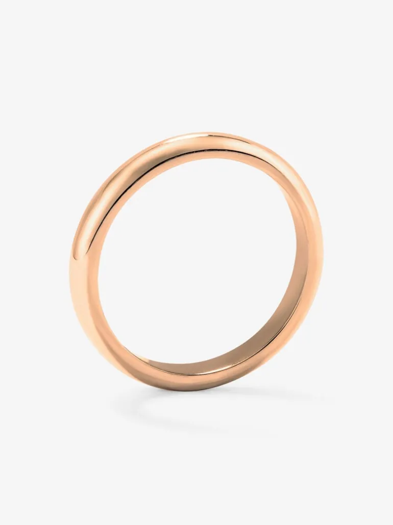 Alianza de boda de oro rosa de 18K