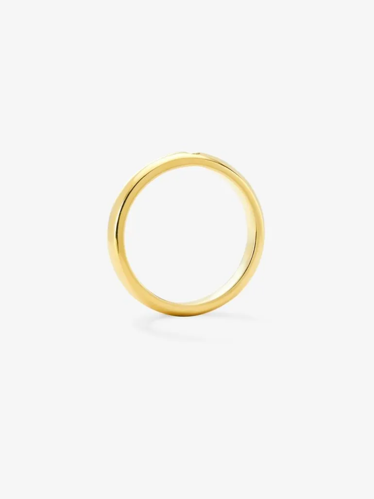 Alianza de oro amarillo de 18K con diamante en talla brillante de 0,03 cts
