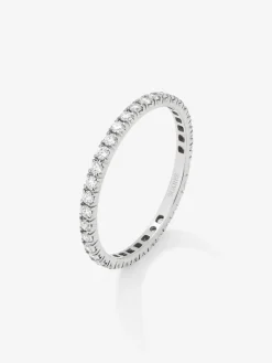 Alianza entera de oro blanco de 18K con 40 diamantes en talla brillante con un total de 0,38 cts