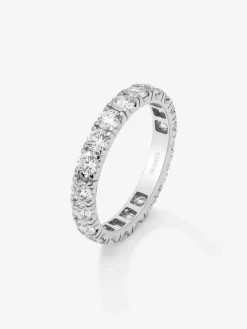 Alianza entera de oro blanco de 18K con 20 diamantes en talla brillante con un total de 2 cts