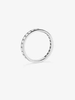 Alianza entera de oro blanco de 18K con 25 diamantes en talla brillante con un total de 1,37 cts
