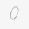 Anillo alianza media de compromiso de oro blanco de 18K con diamantes