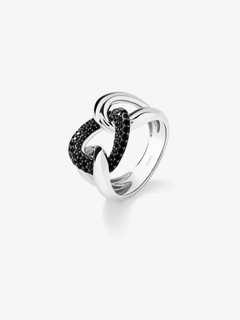 Anillo con nudo de plata 925 con espinelas