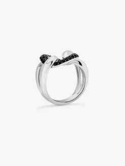 Anillo con nudo de plata 925 con espinelas