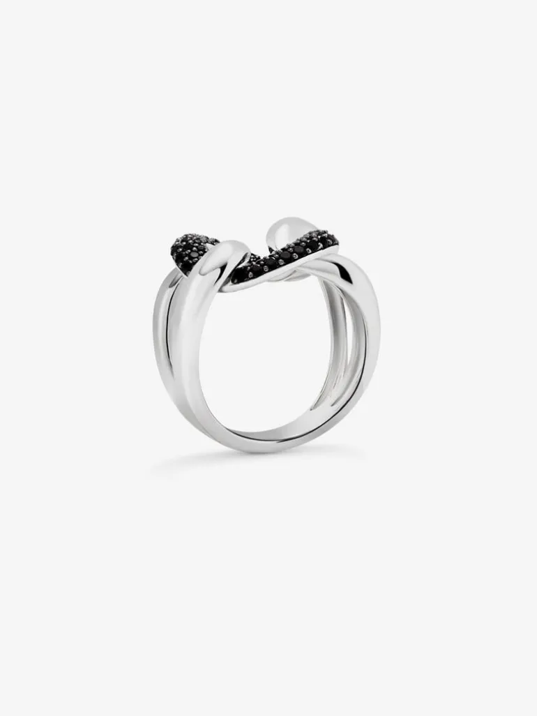 Anillo con nudo de plata 925 con espinelas