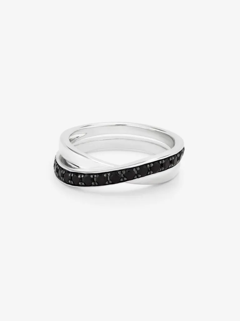 Anillo cruzado de plata 925 con espinelas