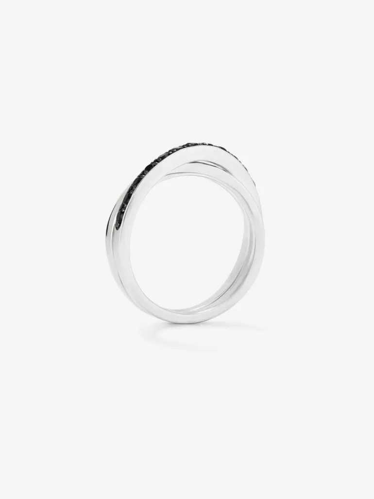 Anillo cruzado de plata 925 con espinelas