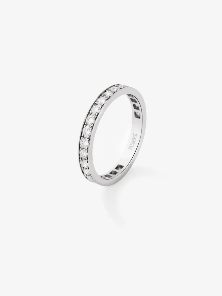 Anillo de compromiso de oro blanco con diamante
