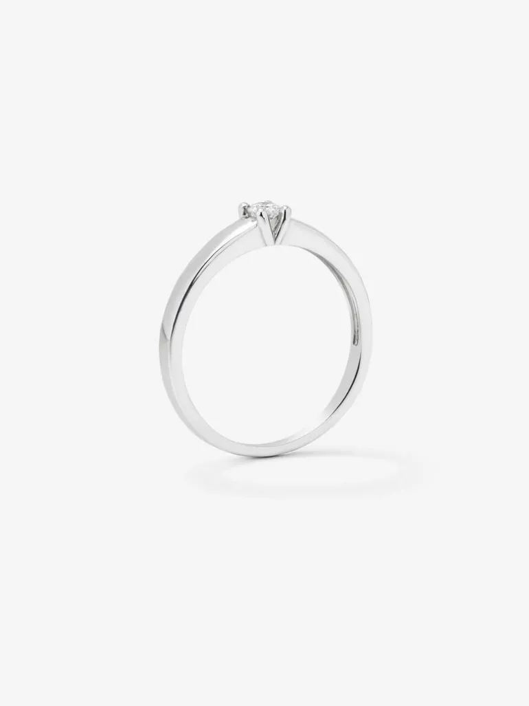 Anillo de Compromiso de Oro blanco con diamante