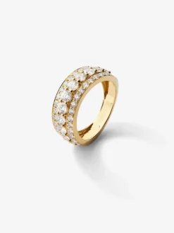 Anillo de oro amarillo de 18K con 22 diamantes en talla brillante con un total de 2,08 cts