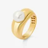 Anillo de oro amarillo de 18K con perla akoya de 8mm