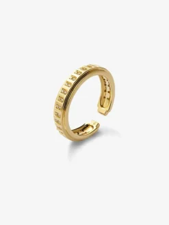Anillo de oro amarillo de 18K con 50 diamantes en talla brillante con un total de 0,18 cts