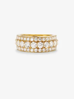 Anillo de oro amarillo de 18K con 22 diamantes en talla brillante con un total de 2,08 cts