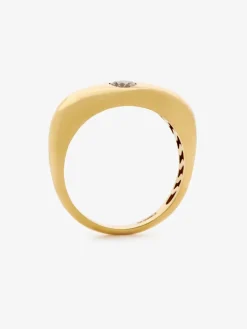 Anillo de oro amarillo de 18K con diamante en talla brillante de 0,4 cts