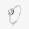 Anillo de oro blanco de 18K con 31 diamantes en talla brillante con un total de 0,19 cts