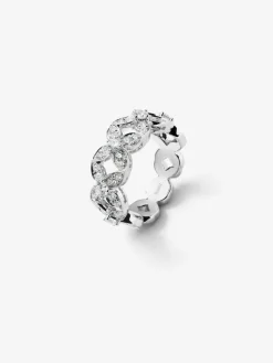 Anillo de oro blanco de 18K con 45 diamantes en talla brillante con un total de 1,05 cts