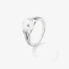 Anillo de oro blanco de 18K con perla akoya de 8mm y 60 diamantes en talla brillante con un total de 0,23 cts