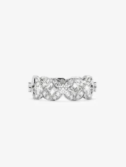 Anillo de oro blanco de 18K con 45 diamantes en talla brillante con un total de 1,05 cts