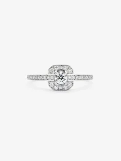 Anillo de oro blanco de 18K con diamantes en talla brillante de 0,37 cts