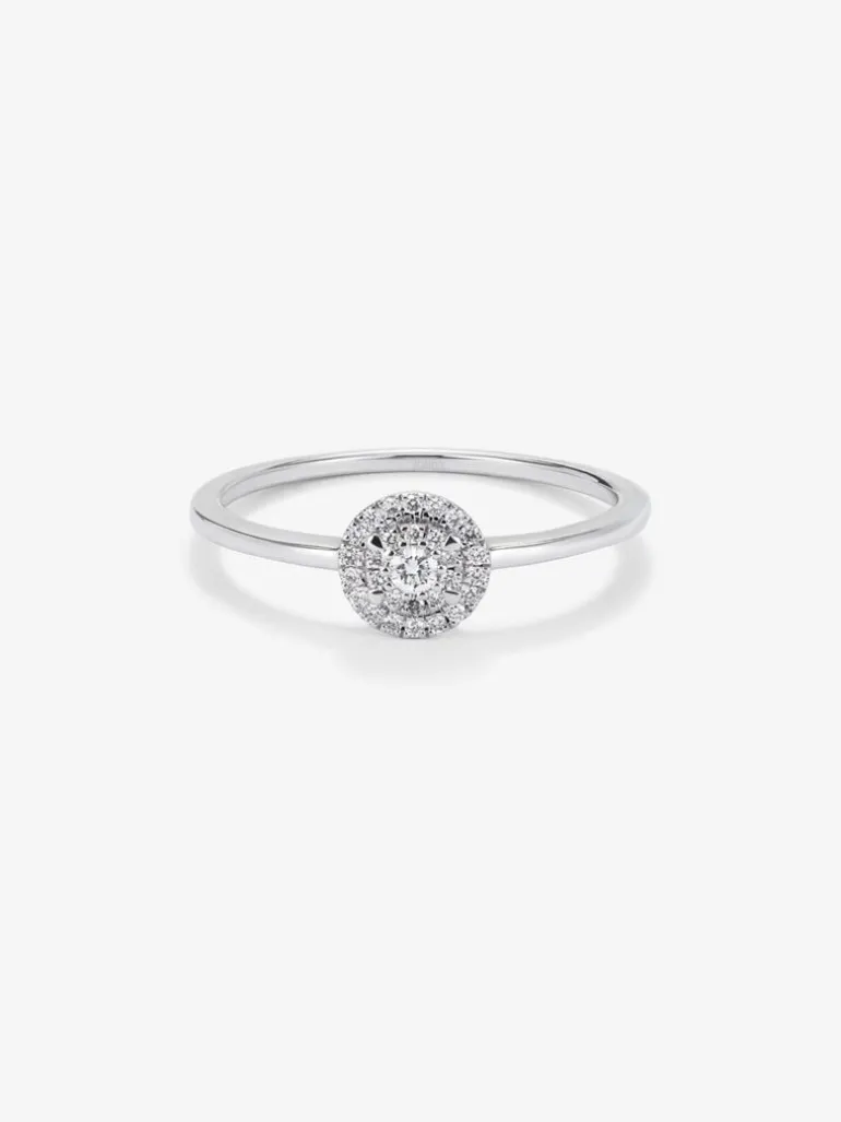 Anillo de oro blanco de 18kt con 29 diamantes 0,10 quilates