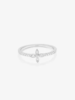 Anillo de oro blanco de 18K con 22 diamantes en talla brillante con un total de 0,14 cts