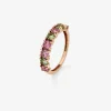 Anillo de oro rosa de 18K con 8 turmalinas multicolor en talla brillante