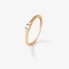 Anillo de oro rosa de 18K con 3 diamantes en talla brillante con un total de 0,11 cts