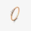 Anillo de oro rosa de 18K con 8 diamantes en talla brillante con un total de 0,1 cts