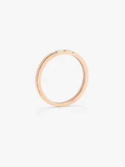 Anillo de oro rosa de 18K con 3 diamantes en talla brillante con un total de 1,4 cts