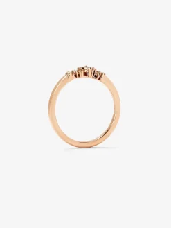 Anillo de oro rosa de 18K con 8 diamantes en talla brillante con un total de 0,1 cts