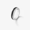Anillo de plata 925 con 19 espinelas negras en talla brillante