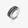 Anillo de plata 925 con pavé de espinelas negras
