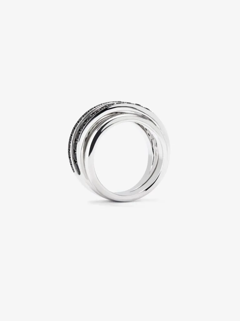 Anillo de plata 925 con pavé de espinelas negras