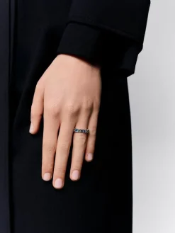 Anillo de plata 925 con peridotos, amatistas moradas, cuarzos citrinos y topacios azul swiss en talla brillante
