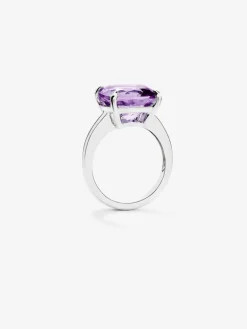Anillo de plata con amatista morada