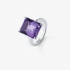 Anillo de plata con piedra amatista morada