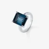 Anillo de plata con piedra topacio azul London