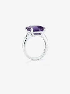 Anillo de plata con piedra amatista morada